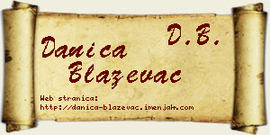 Danica Blaževac vizit kartica
